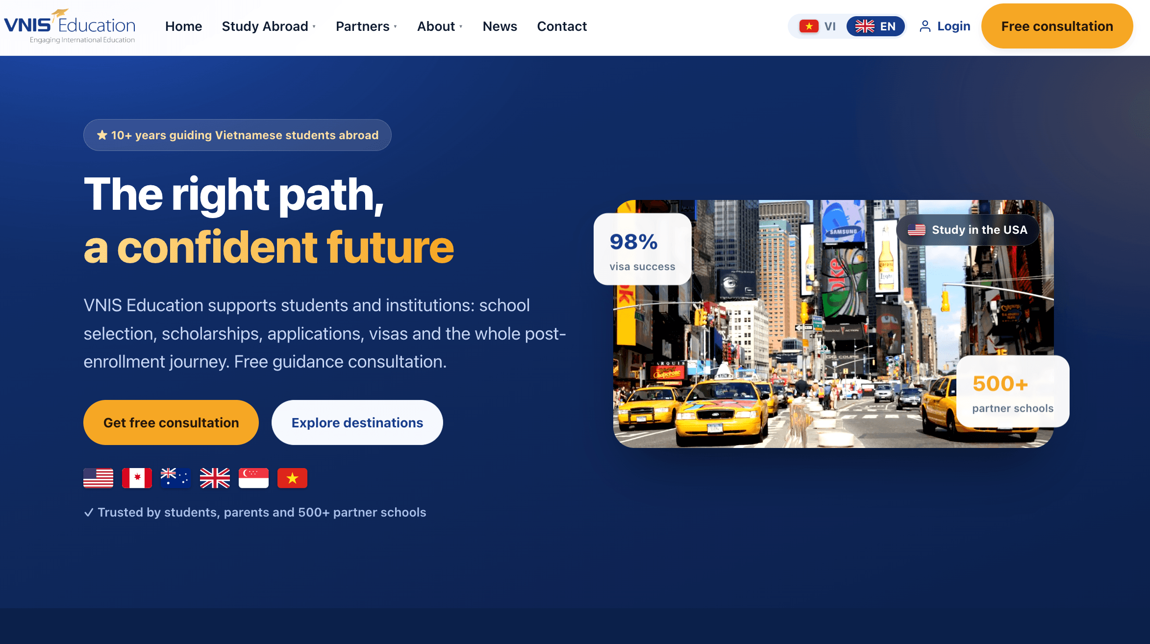 VNIS Group ra mắt giao diện website mới cho VNIS Education